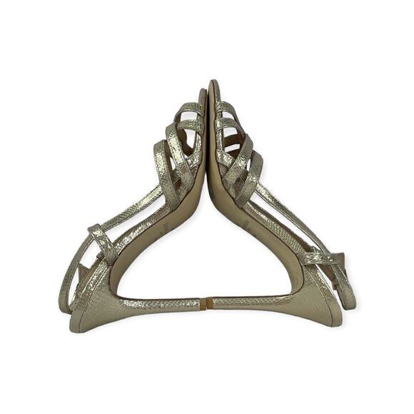 Kate Spade Metalic Gold Sexy Strappy Open Toe Stilettos Size 10M - Picture 4 of 9